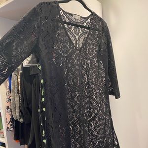 Black Crochet Lace Cover-Up